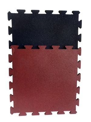 Good price 1mX1mX40mm Interlocking Rubber Mat Black / Red Interlocking Sports Mats online